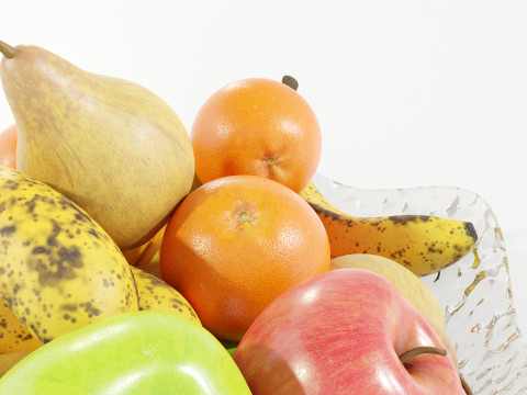 Bowl with Fruits 3D Model