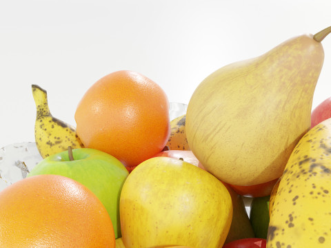 Bowl with Fruits 3D Model