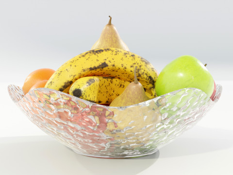 Bowl with Fruits 3D Model