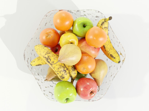 Bowl with Fruits 3D Model