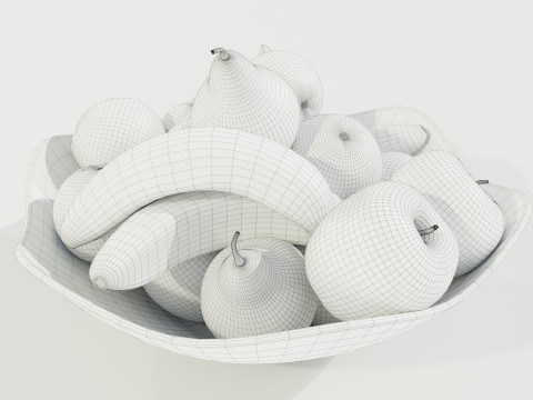 Bowl with Fruits 3D Model