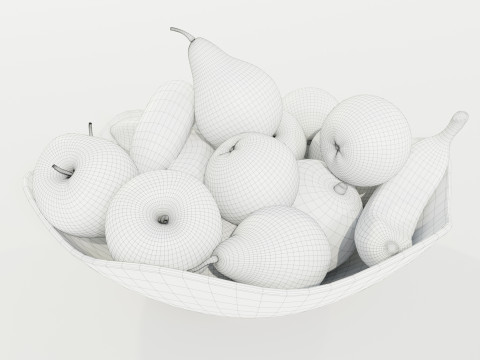 Bowl with Fruits 3D Model