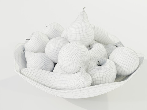Bowl with Fruits 3D Model