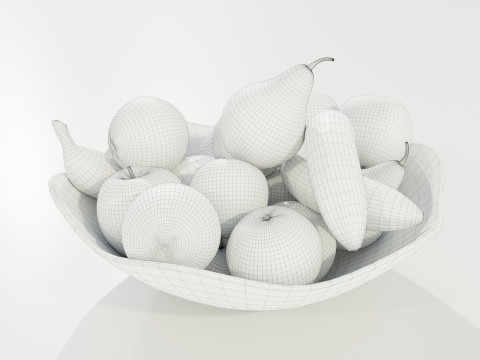 Bowl with Fruits 3D Model