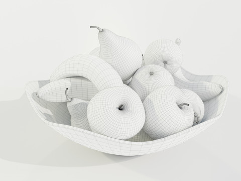 Bowl with Fruits 3D Model