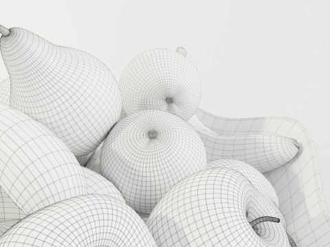 Bowl with Fruits 3D Model