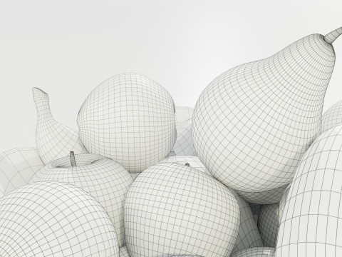Bowl with Fruits 3D Model