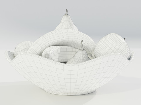 Bowl with Fruits 3D Model