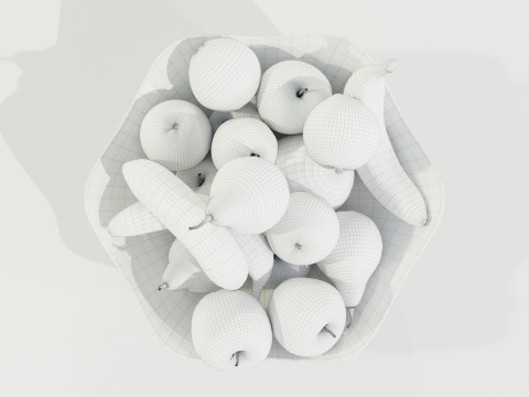 Bowl with Fruits 3D Model