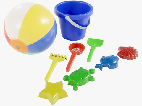 Beach Toys Set 3D 模型