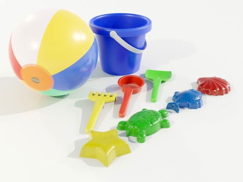 Beach Toys Set 3D-Modell