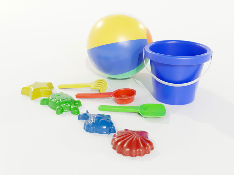 Beach Toys Set 3D-Modell