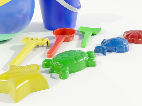 Beach Toys Set 3D-Modell