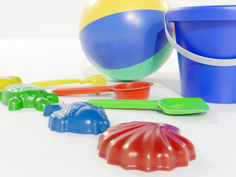 Beach Toys Set 3D-Modell