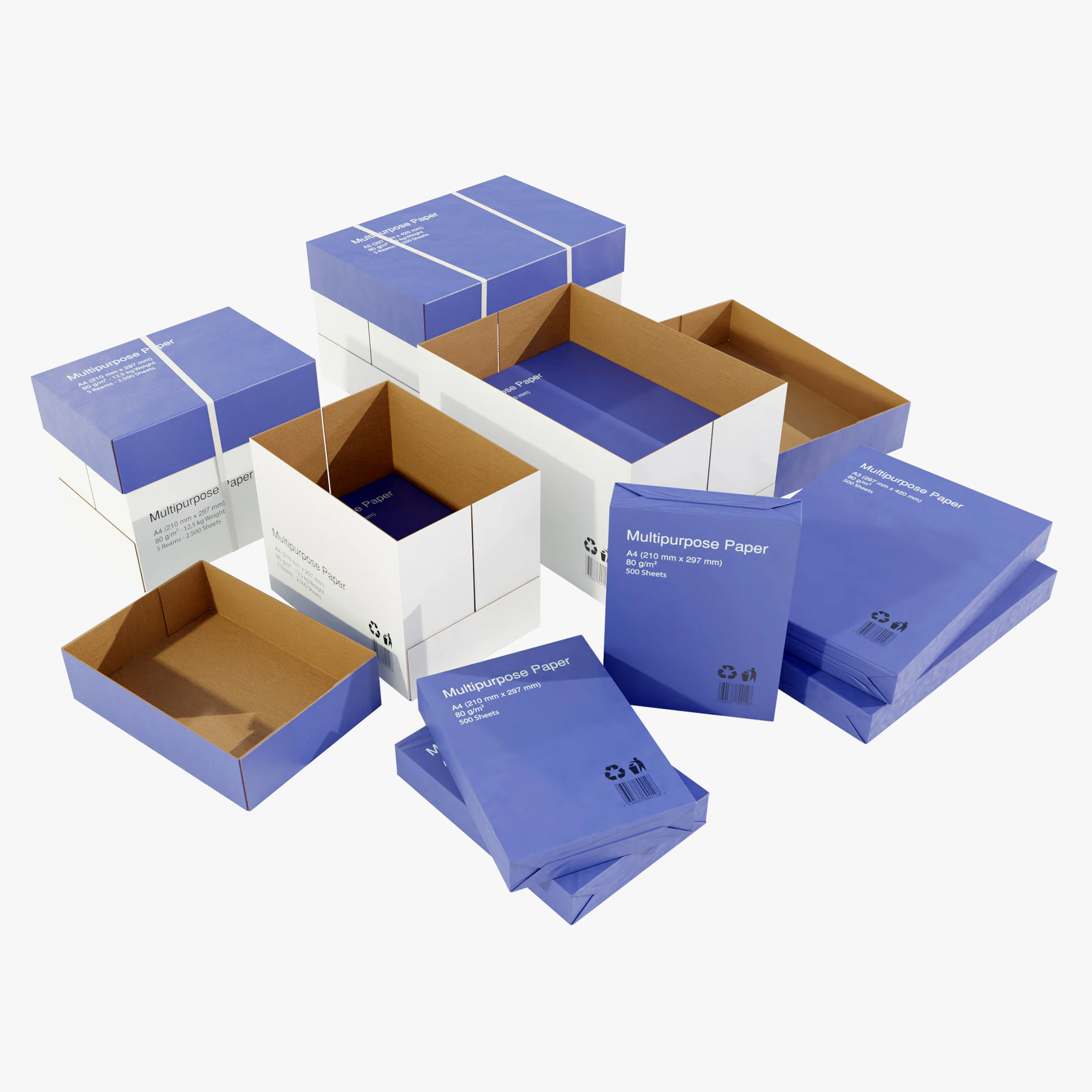 Paper Boxes 3D Model .c4d .max .obj .3ds .fbx .stl .blend 