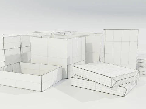 Paper Boxes 3D Model