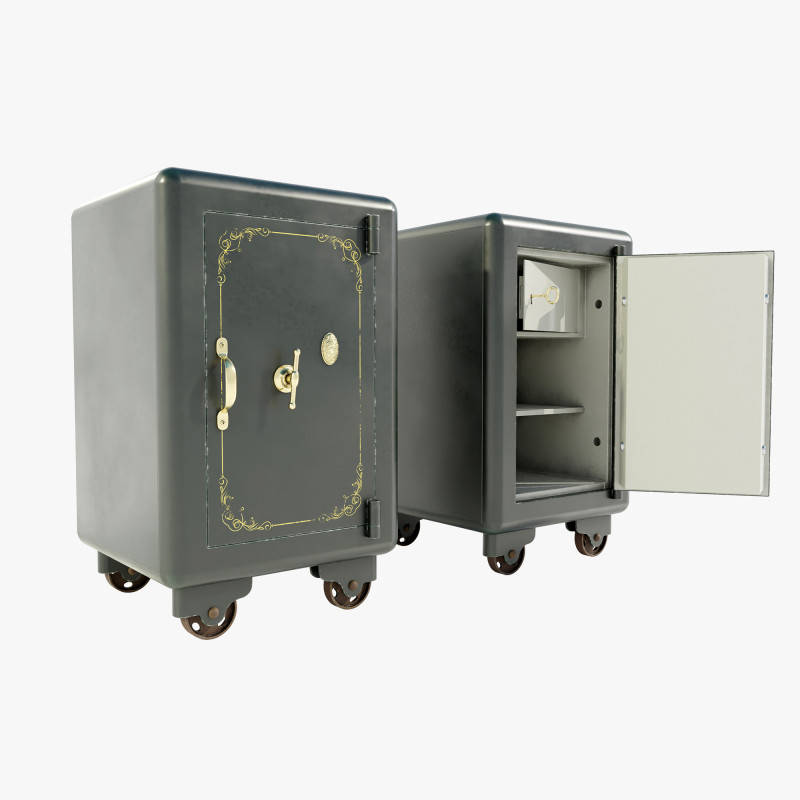 Vintage Safe 3D Model .c4d .max .obj .3ds .fbx .stl .blend 