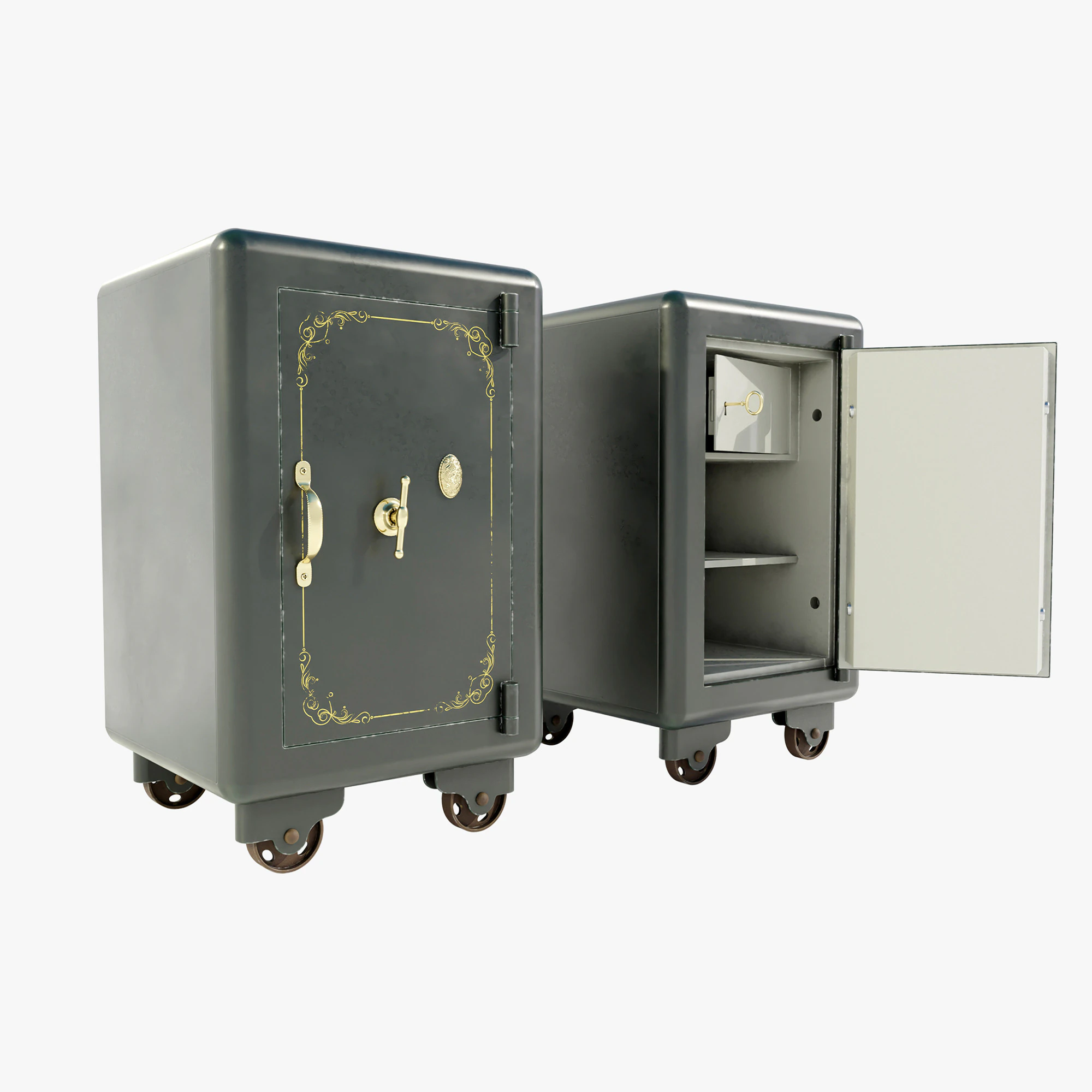 Vintage Safe 3D Model .c4d .max .obj .3ds .fbx .stl .blend