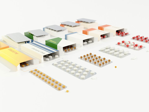Medicine Packages Model 3D