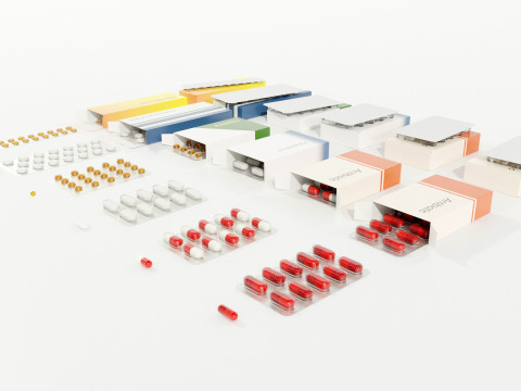 Medicine Packages Model 3D