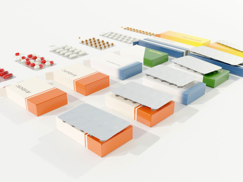 Medicine Packages Model 3D