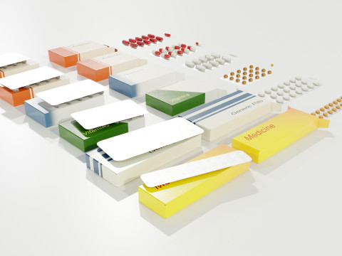 Medicine Packages Model 3D