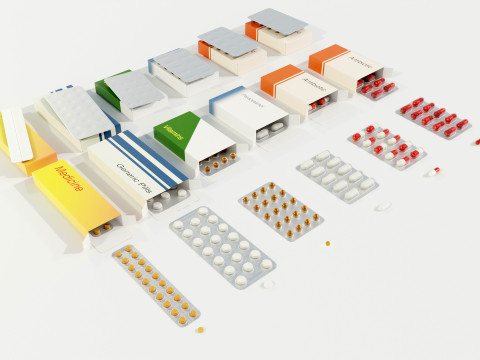 Medicine Packages Model 3D