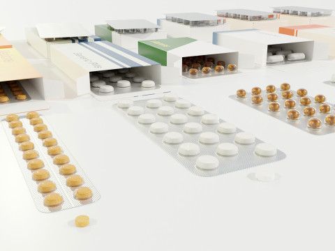 Medicine Packages Model 3D