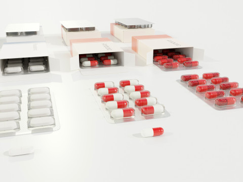 Medicine Packages Model 3D
