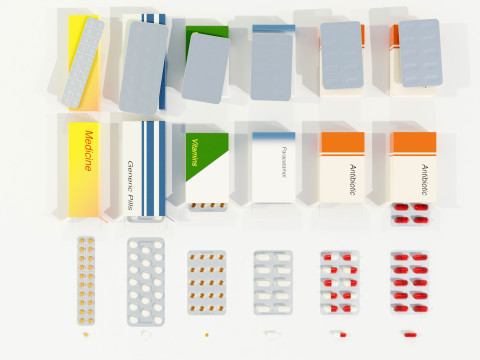 Medicine Packages Model 3D