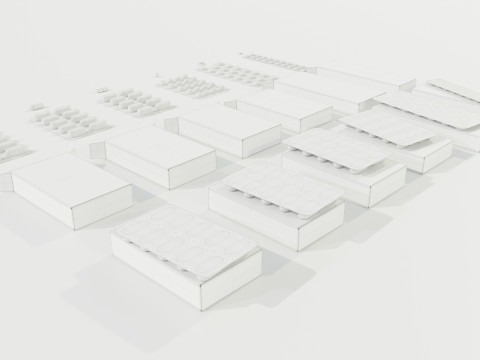 Medicine Packages Model 3D