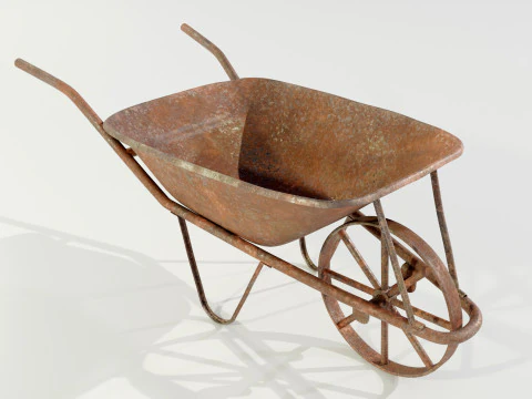 오래되고 녹슨 수레 3D 모델