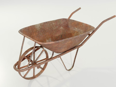 Old Rusty Wheelbarrow 3D 모델