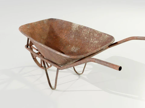 오래되고 녹슨 수레 3D 모델