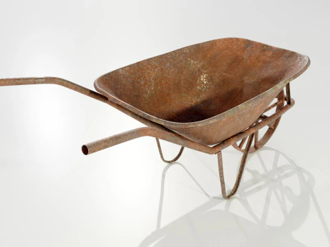 오래되고 녹슨 수레 3D 모델