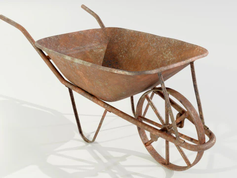 오래되고 녹슨 수레 3D 모델