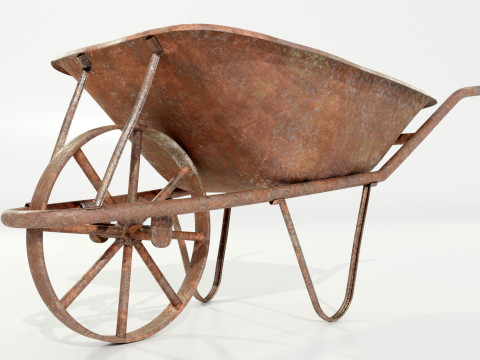 Old Rusty Wheelbarrow 3D 모델