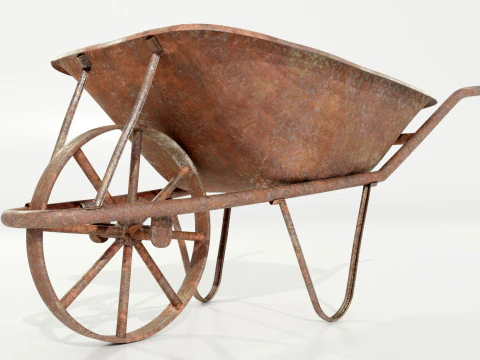 오래되고 녹슨 수레 3D 모델