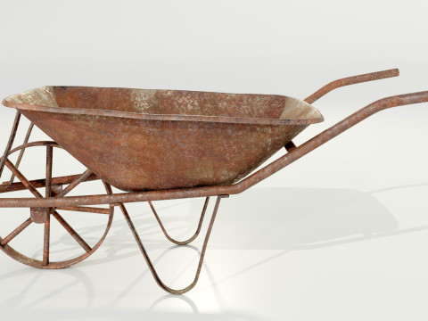 Old Rusty Wheelbarrow 3D 모델
