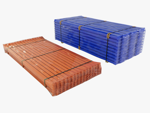 Stacks of Pallet rack horizontal beams 3D मॉडल