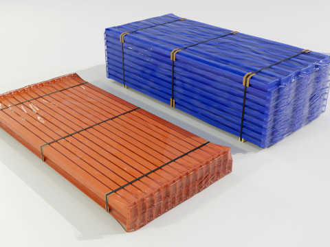 Stacks of Pallet rack horizontal beams Model 3D