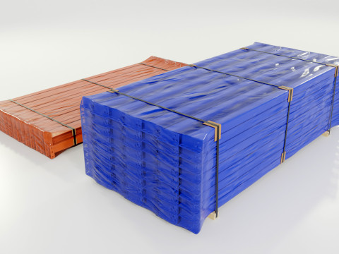 Stacks of Pallet rack horizontal beams Model 3D