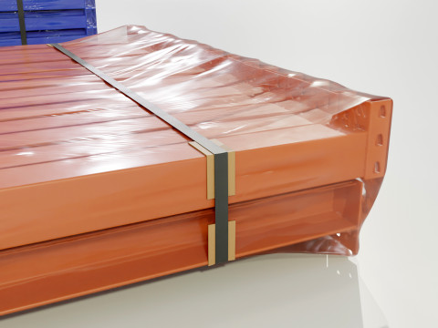 Stacks of Pallet rack horizontal beams Model 3D