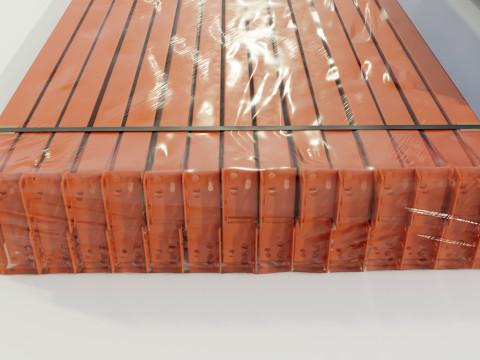 Stacks of Pallet rack horizontal beams Model 3D
