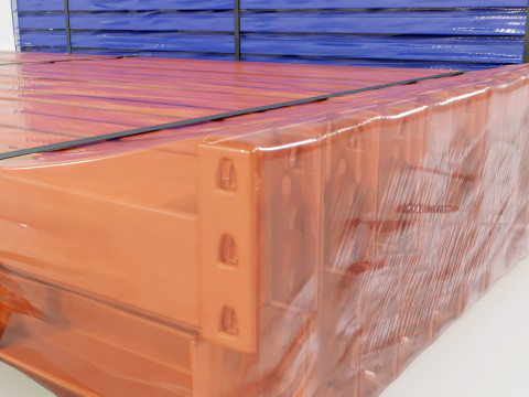 Stacks of Pallet rack horizontal beams Model 3D