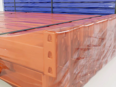 Stosy poziomych belek regał&oacute;w paletowych Model 3D