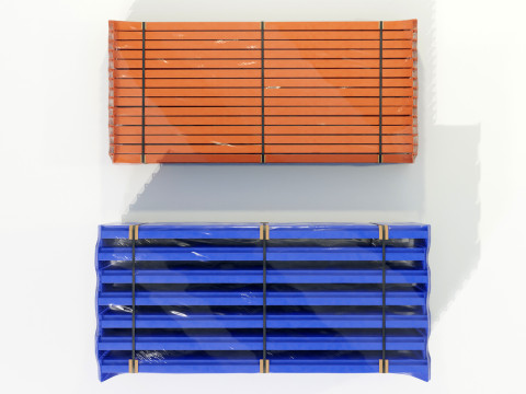 Stacks of Pallet rack horizontal beams Model 3D