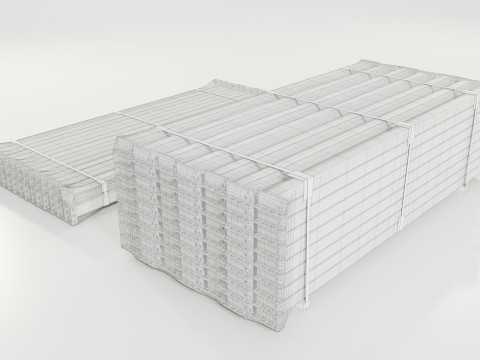 Stacks of Pallet rack horizontal beams Model 3D