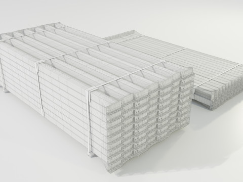 Stacks of Pallet rack horizontal beams Model 3D