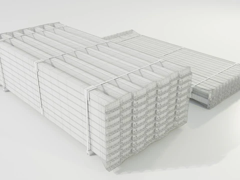 Stosy poziomych belek regał&oacute;w paletowych Model 3D